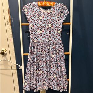 Dot Dot Smile Kids Dress in Blue with Floral Pattern